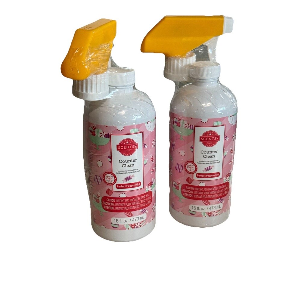 2 New & Sealed Scentsy Counter Clean Perfect Peppermint Scent Full Size 16 Fl Oz